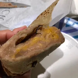 Bean and cheese burrito