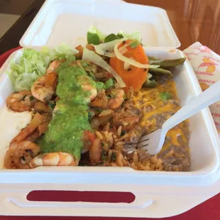 Great portion for a good price #16 shrimp plate delicious