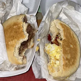 Carne Guisada n bacon n egg pockets...