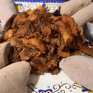 a plate of food on a table