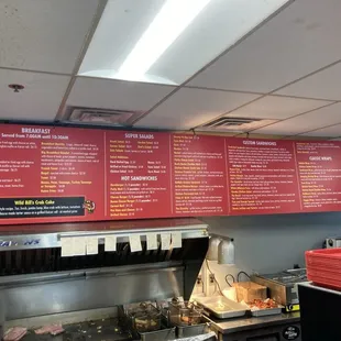 In-store menu.