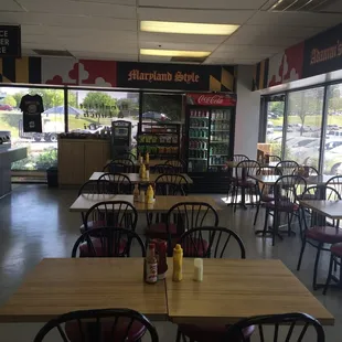 Clean and adequate interior exuding Maryland pride.