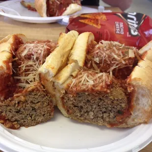Meatball sandwich.