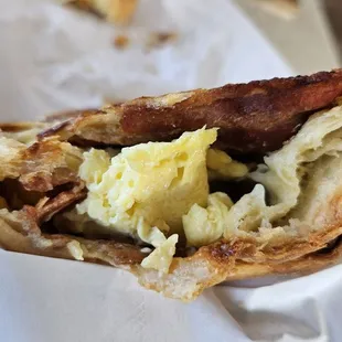 Breakfast - bacon, egg, and cheese croissant. Fresh but I've had better elsewhere. The croissant dough was a bit dense.