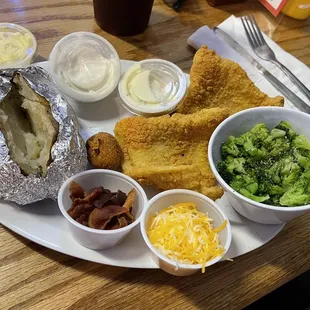 Fried catfish and loaded baked tater!