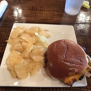 Pineapple Salsa Chicken Sandwich and chips