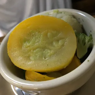 a bowl of food on a table
