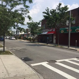 You can see the outside of the Mexican restaurant and part of the deli (on the right)