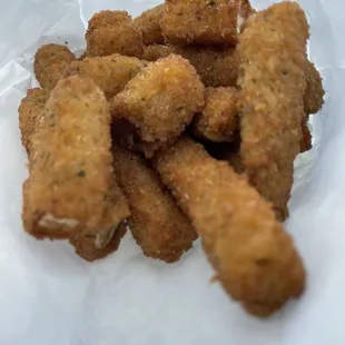 Zucchini sticks! Great texture. But you have to eat it immediately before they get soggy!