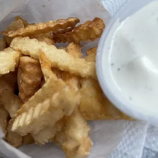 The tasty, crispy, seasoned crinkle fries!