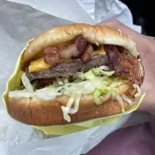 Bacon cheeseburger! Delish!