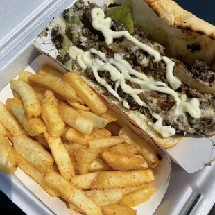 Philly Cheesesteak and Fries