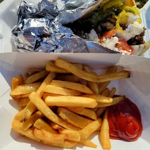 Gyro and fries