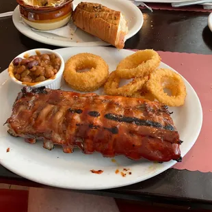 Bbq&apos;d Baby Back Ribs Platter and crab dip