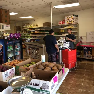 The owner checking out a customer