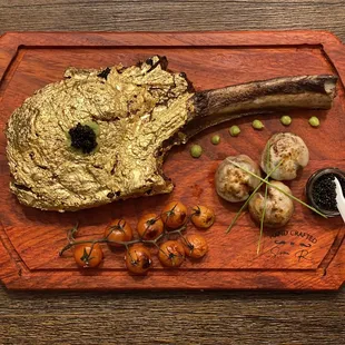 a piece of steak on a cutting board