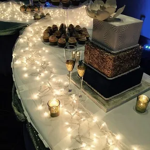 Full service event planning and custom decorations for wedding venue.