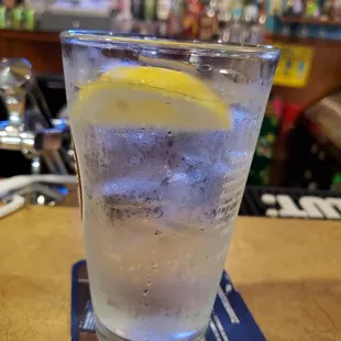 Refreshing vodka tonic on a hot night!