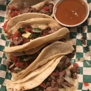 Carne Asada Tacos (4) for $14
