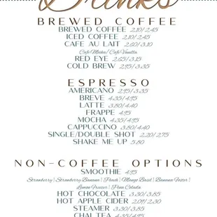 New menus! ..look for our specialty coffee board