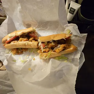 Shrimp po-boy.