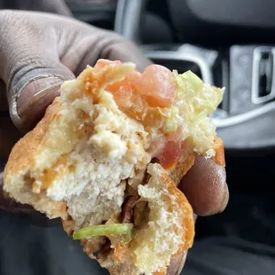 Last bite of that good good chicken sandwich