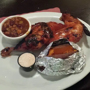 Half BBQ chicken with 2 sides