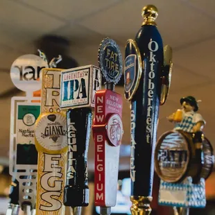  a selection of beer taps