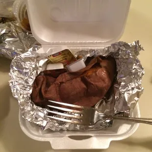 A sweet potato that should be ashamed of itself.