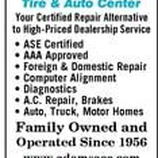 Las Cruces Nm Adam&apos;s Tire &amp; Auto Center - Tire Sales