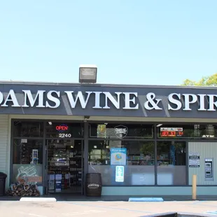 the front of adams wine and spirits