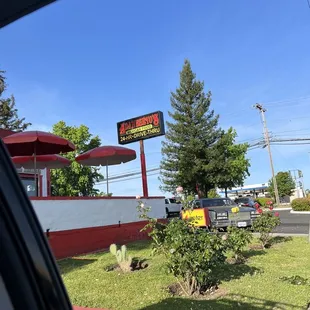 The sign from the exit of the drive Thru