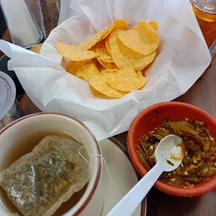 a bowl of tortilla and chips