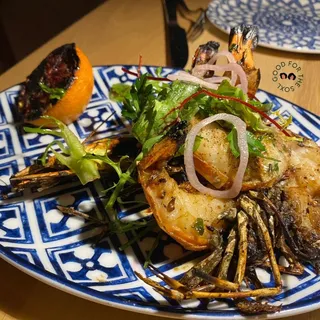 COAL-ROASTED PRAWNS G