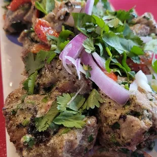 Lucknowi malai kebab- mild kebab, tastes great.