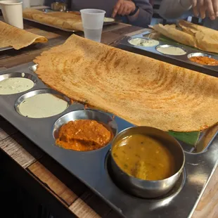 a pan of food on a table