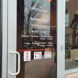 the front door of a business