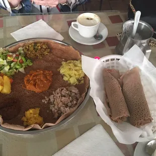 Vegetarian sampler plate.