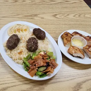 Chicken kebab and kufta plate. The portions were generous and I easily had enough for two meals.