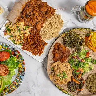 Veggie combo, breakfast combo, avocado salad