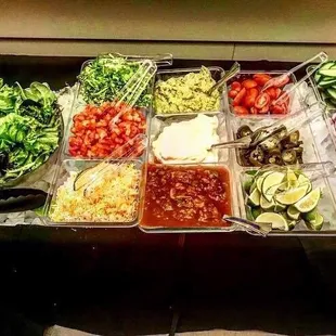 A taco bar for a business lunch at CMU.