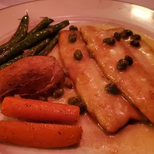 Fresh trout with lemon caper sauce