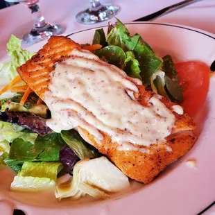 Fresh Salmon salad with Dijon mustard dressing