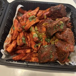 Masala BBQ Ribs Strips and Fries