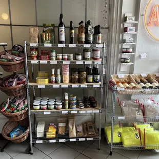 shelves of food and condiments