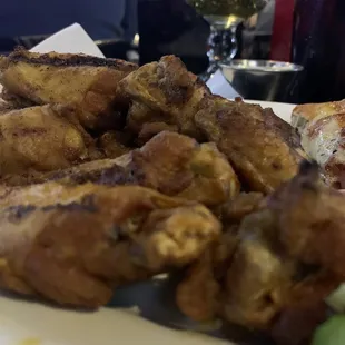 Charbuffed mild wings