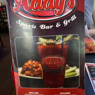 Menu front page
