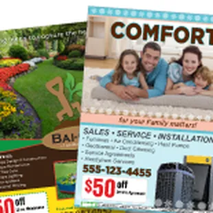 FLYERS- full color printed flyers available - add Band-It or Stick to distribute your flyer door to door for added ROI