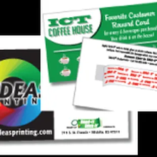 BUSINESS CARDS &amp; discount cards  - several paper and UV coating options available - add Band &amp; Stick for even more versatility!