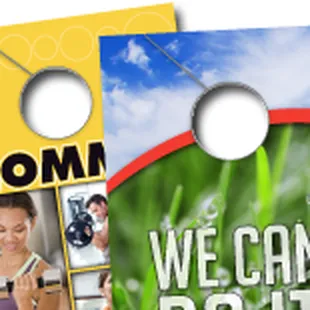 DIE CUT DOOR HANGERS - Traditional die cut door hangers are available at ADeas Printing
